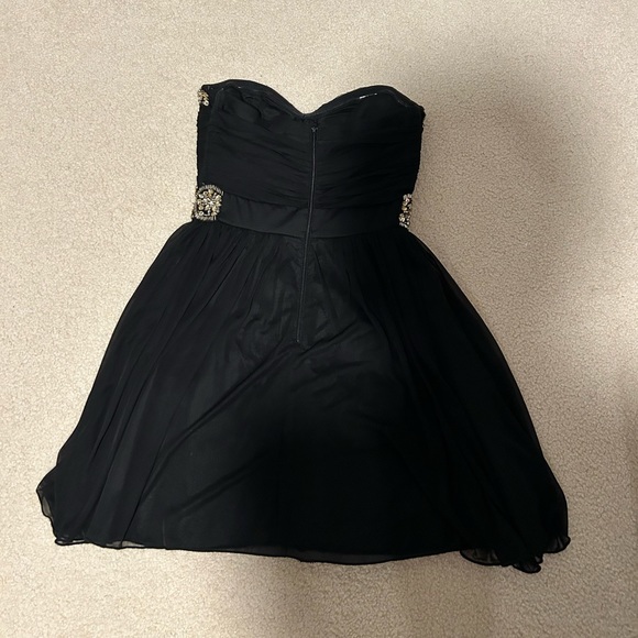My Michelle Black Strapless Beaded Mini Dress, Juniors Size 3 - Picture 4 of 6